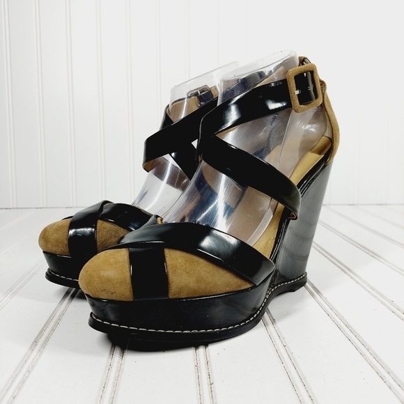 Levity Julissa Black Slip On Platform Wedge Business Casual Sandals I412 - Picture 2 of 12